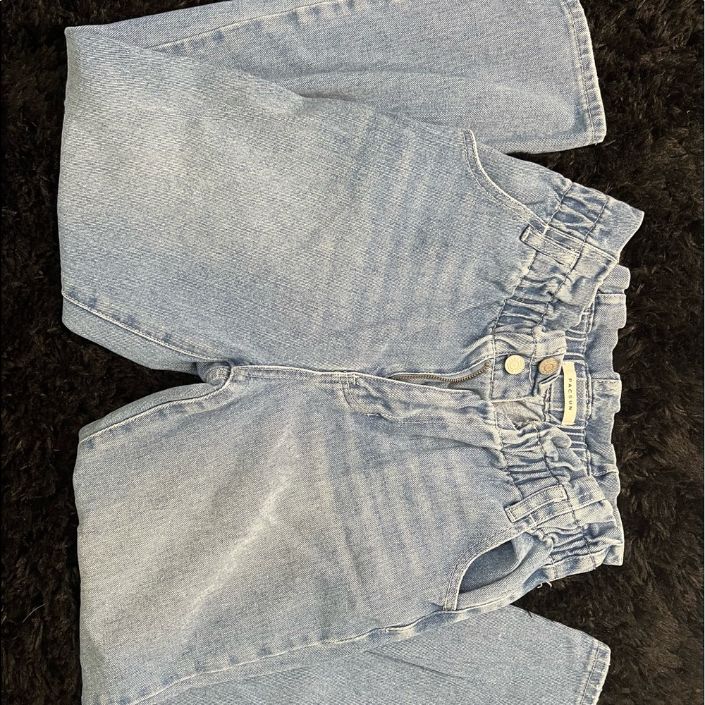 Pacsun high waisted, paper bag, blue jeans, size 27.